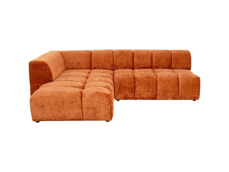 Καναπές Γωνιακός Αριστερός Belami Ύφασμα/Ξύλο Πορτοκαλί 265x210x70εκ. - Πορτοκαλί