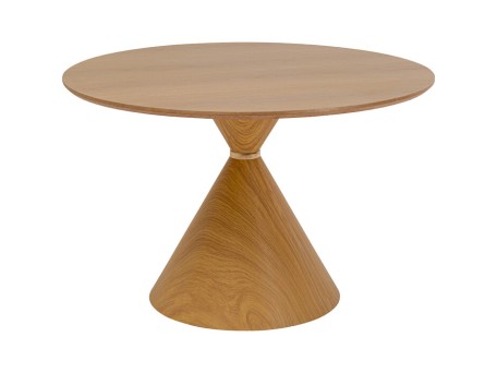 Τραπέζι Cono Oak Ξύλο Καφέ 120x120x76εκ. - Καφέ