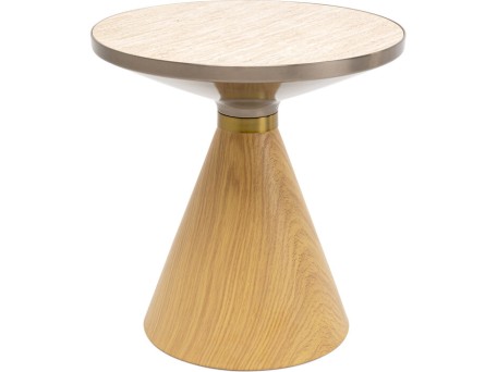 Τραπέζι Βοηθητικό  Cono Oak  Travertin Μπεζ 50x50x52εκ. - Μπεζ