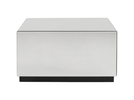Τραπέζι Μέσης Luxy Trunk Γυαλί 80x60x45.5εκ. - Ασημί