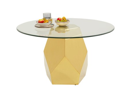 Τραπεζαρία   Ricchezza Μεταλλική Χρυσή  130*130*75εκ. - Χρυσό