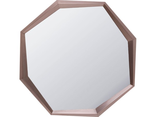 Καθρέφτης Τοίχου  Octagon Rose Μεταλλικός Καφέ 120*3*120εκ. - Καφέ