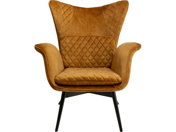 Armchair Tudor Velvet Gold Brown - Χρυσό Armchair Tudor Velvet Gold Brown - Χρυσό
