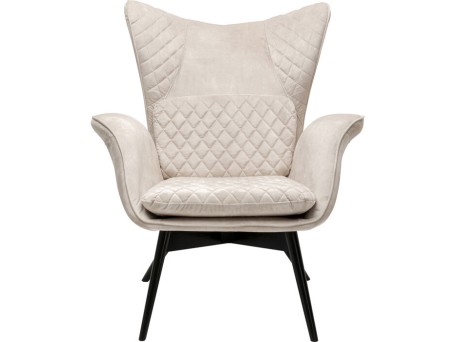 Armchair Tudor Velvet Creme - Μπεζ