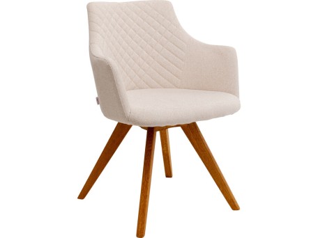 Καρέκλα Περιστρεφόμενη  Coco Wood Ύφασμα Μπεζ 51*60*81εκ. - Μπεζ