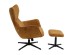 Swivel Armchair + Hocker Jules Yellow - Καφέ