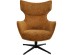 Swivel Armchair + Hocker Jules Yellow - Καφέ
