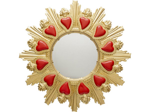 Καθρέφτης Τοίχου  Flaming Heart Χρυσός  38*2.5*38εκ. - Χρυσό