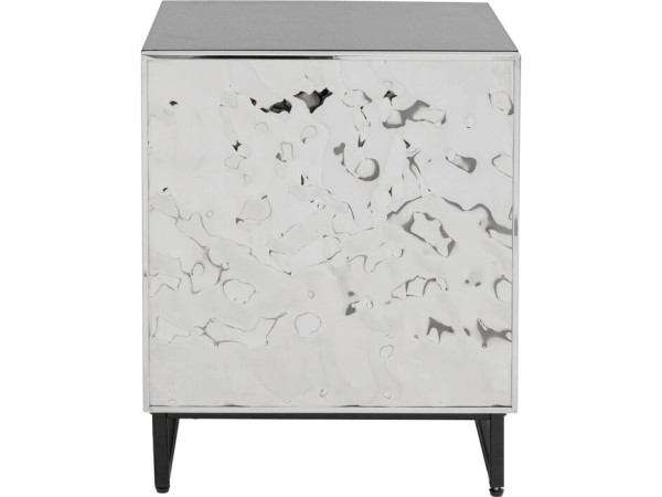 Κομοδίνο Carino Μεταλλικό Ασημί 40*39*50εκ. - Ασημί