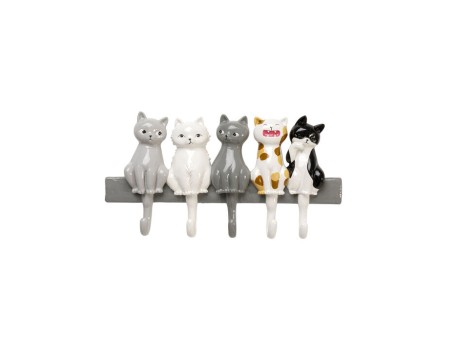 Κρεμάστρα Τοίχου Singing Cats Κεραμική Πολύχρωμη 35*4.7*17.5εκ.