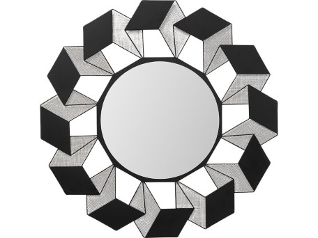 Καθρέφτης Τοίχου  Cubes Μεταλλικός Μαύρος 70*1.7*70εκ. - Μαύρο