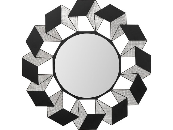 Καθρέφτης Τοίχου  Cubes Μεταλλικός Μαύρος 70*1.7*70εκ. - Μαύρο