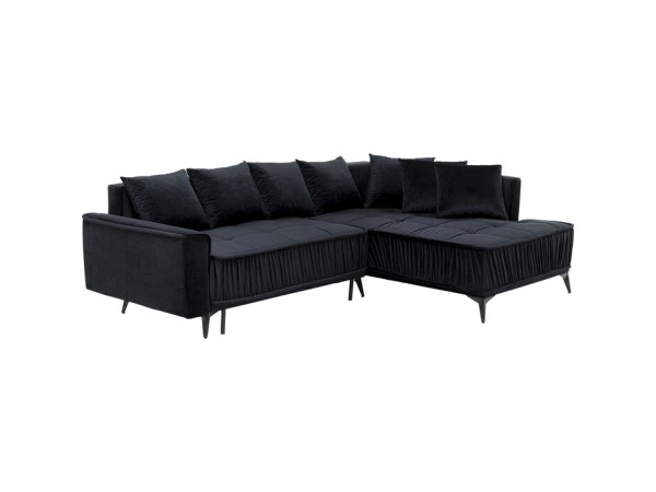Pull Out Corner Sofa Moon Right 205x265cm - Μαύρο