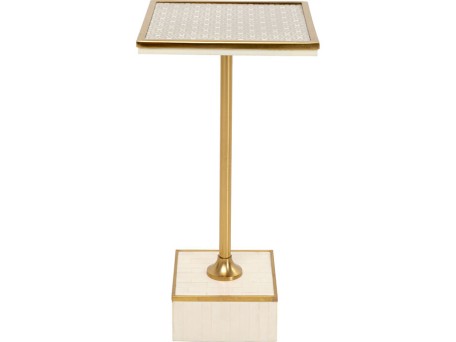 Τραπέζι Βοηθητικό  Grazia Μεταλλικό Χρυσό 25*25*50εκ. - Μπεζ