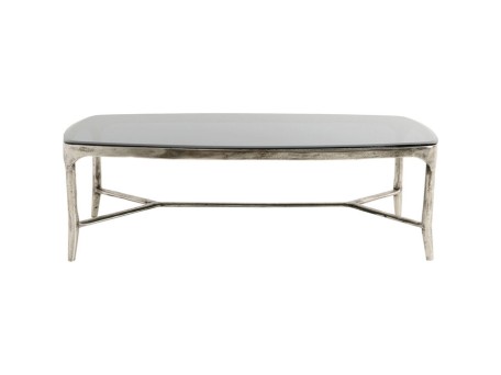 Τραπέζι Μέσης  Mistral Μεταλλικό Ασημί 128*67*41εκ. - Ασημί