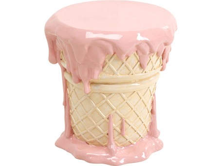 Σκαμπό Ice Cream Κεραμικό Ροζ  Ø37cm - Ροζ