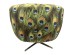 Πολυθρόνα Περιστρεφόμενη Peony Peacock Ύφασμα Πολύχρωμη 81*75*70εκ. - Πράσινο