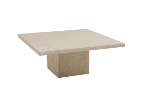 Τραπέζι Μέσης  Travertino Μάρμαρο Μπεζ 100*100*42εκ. - Μπεζ