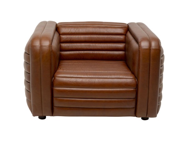 Πολυθρόνα Aurelio Δέρμα Καφέ 116*98*68εκ. - Καφέ