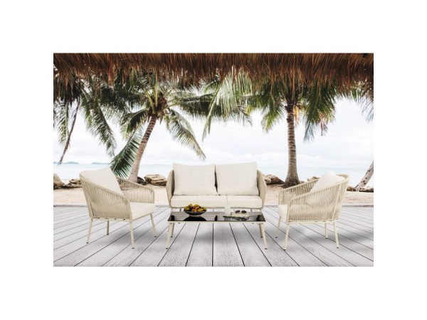 Σετ Σαλόνι Εξωτερικού Χώρου Elba  Quattro (4/τεμ) Μπεζ - Μπεζ