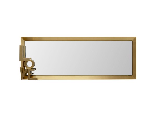 Καθρέφτης τοίχου  Love Letters 3D Μεταλλικός Χρυσός 110*5*40εκ. - Ροζ