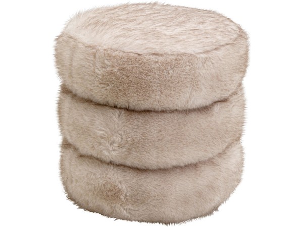 Σκαμπό Με Αποθηκευτικό Χώρο  Lilja Soft Γούνα Καφέ 43*43*46εκ. - Καφέ