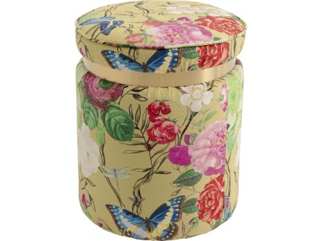 Σκαμπό  Flower Fever Βελούδο Πολύχρωμο 39*39*47εκ. - Πολύχρωμο