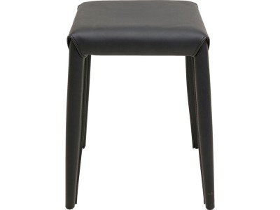 Σκαμπό Monza Δερματίνη Μαύρο 35*35*46εκ. - Μαύρο