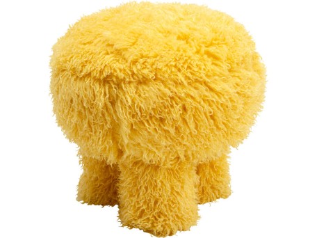 Σκαμπό Plushy Γούνα Κίτρινο  49*49*49εκ. - Κίτρινο