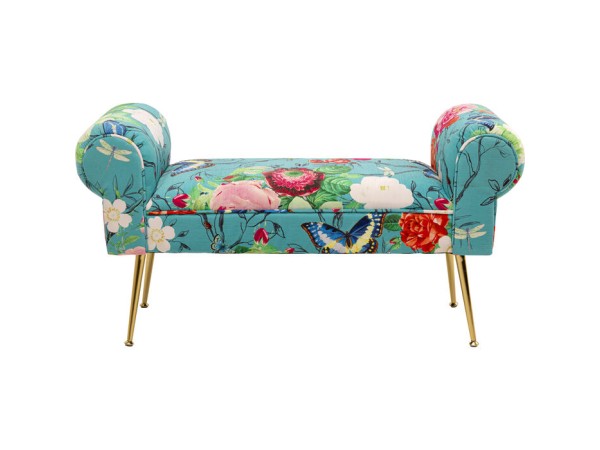 Παγκάκι Wing Flower Fever Ύφασμα  Πολύχρωμο  100*35*54εκ. - Μπλε