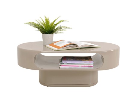 Τραπέζι Μέσης Glossy Ξύλο Μπεζ  100*60*38εκ. - Μπεζ