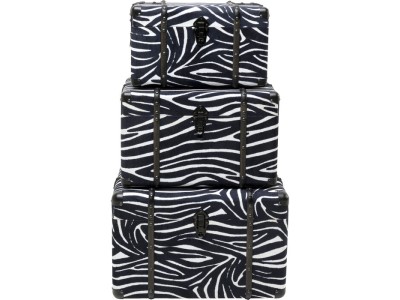 Μπαούλα  Wild Animal Zebra Ασπρόμαυρα  (3/Set) - Ασπρόμαυρο