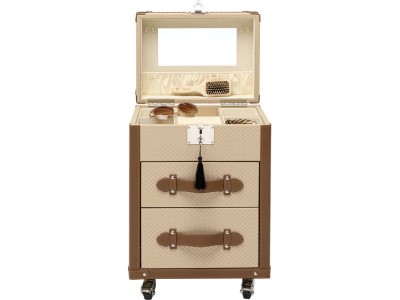 Συρταριέρα Κοσμηματοθήκη  Venezia Cream Δερματίνη Μπεζ 38*30*60εκ. - Μπεζ