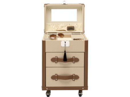 Συρταριέρα Κοσμηματοθήκη  Venezia Cream Δερματίνη Μπεζ 38*30*60εκ. - Μπεζ