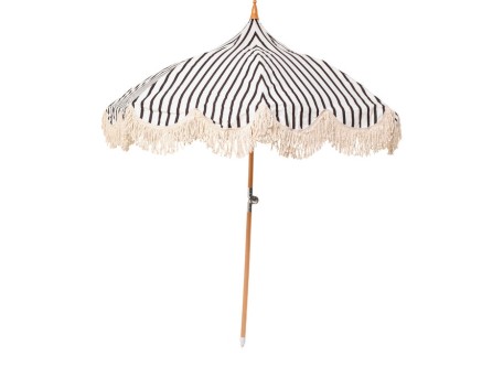 Ομπρέλα Temple Ριγέ Ασπρόμαυρη  215*180*236εκ. - Ασπρόμαυρο