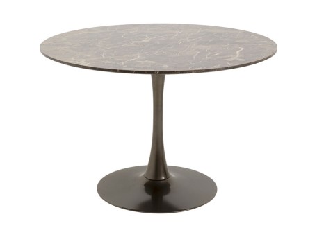 Τραπέζι High Society MDF Όψη Μαρμάρου Γκρι/Καφέ  110*110*72εκ. - Καφέ
