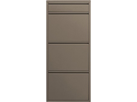 Παπουτσοθήκη Μεταλλική Caruso 3 Καφέ/Γκρι  50x15x119εκ. - Γκρι