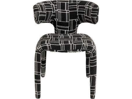 Καρέκλα  Tobi Trio Ύφασμα Ασπρόμαυρη 58.5*50*76εκ. - Ασπρόμαυρο