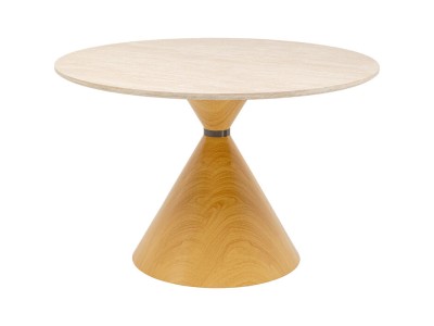 Τραπέζι  Cono Travertin Κεραμικό 120*120*76εκ. - Μπεζ