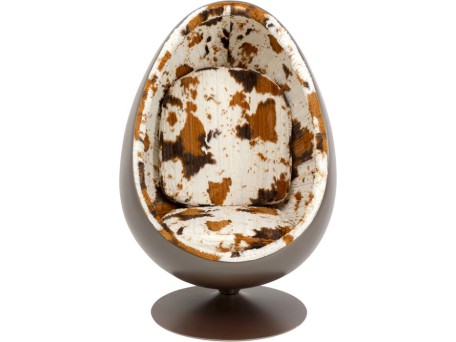 Swivel Armchair Eye Ball Cow - Καφέ