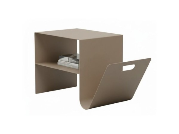 Τραπέζι Βοηθητικό/Εφημεριδοθήκη  Lounge S Μεταλλικό Καφέ/Γκρι 66*37*42εκ. - Γκρι