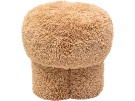 Σκαμπό Softy Γούνα Taupe Μπεζ 49x49x49εκ. - Μπεζ