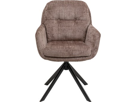 Καρέκλα Περιστρεφόμενη  Molly Taupe Ύφασμα  Καφέ 69x60x87εκ. - Καφέ