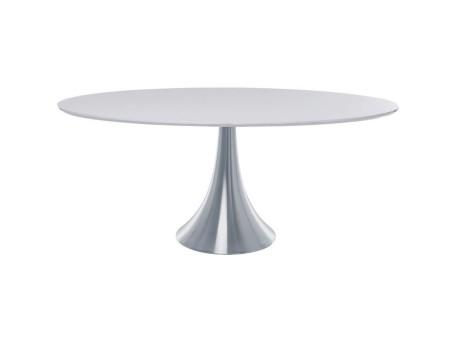 Τραπέζι Grande Possibilita Λευκό  180x100x75εκ - Ασημί