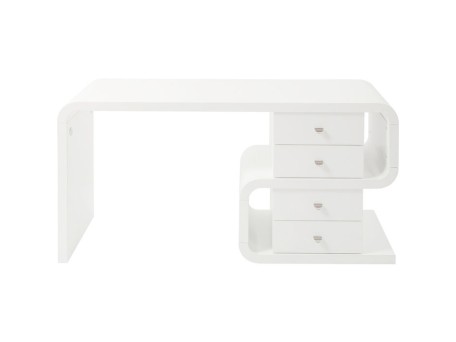 Γραφείο White Club Snake Λευκό 70x150x76εκ - Λευκό