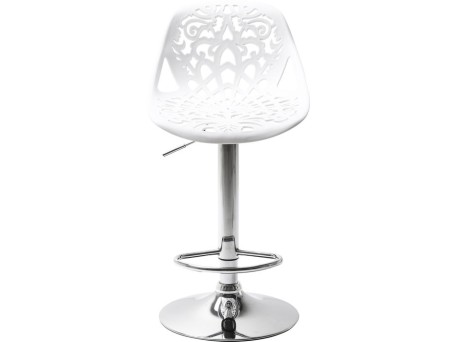 Σκαμπό Ornament Λευκό 45x50x85εκ - Ασημί