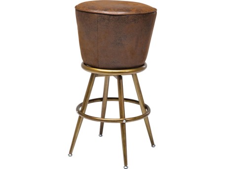 Σκαμπό Bar Lady-Rock Vintage Ύφασμα Καφέ 48x48x74εκ - Καφέ