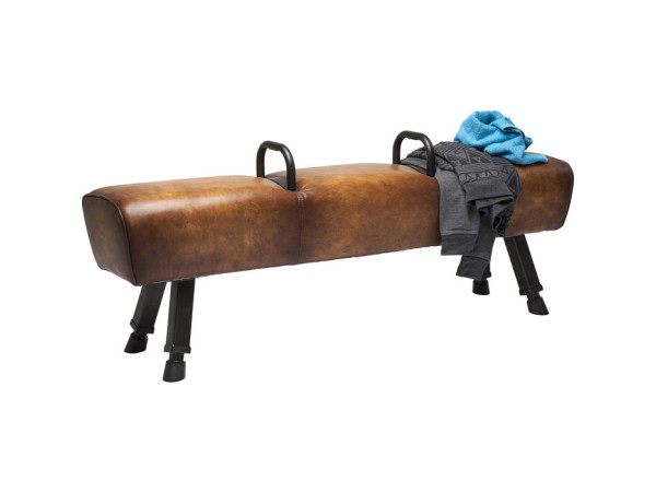 Πάγκος Gym Gabby Δερμάτινος Καφέ 153 εκ. 153x33x60εκ - Καφέ