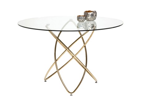 Τραπέζι  Molekular Χρυσό 120x120x76εκ - Χρυσό