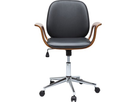 Καρέκλα γραφείου Patron Walnut Καφέ 66,5x56x101 εκ - Μαύρο